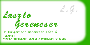 laszlo gerencser business card